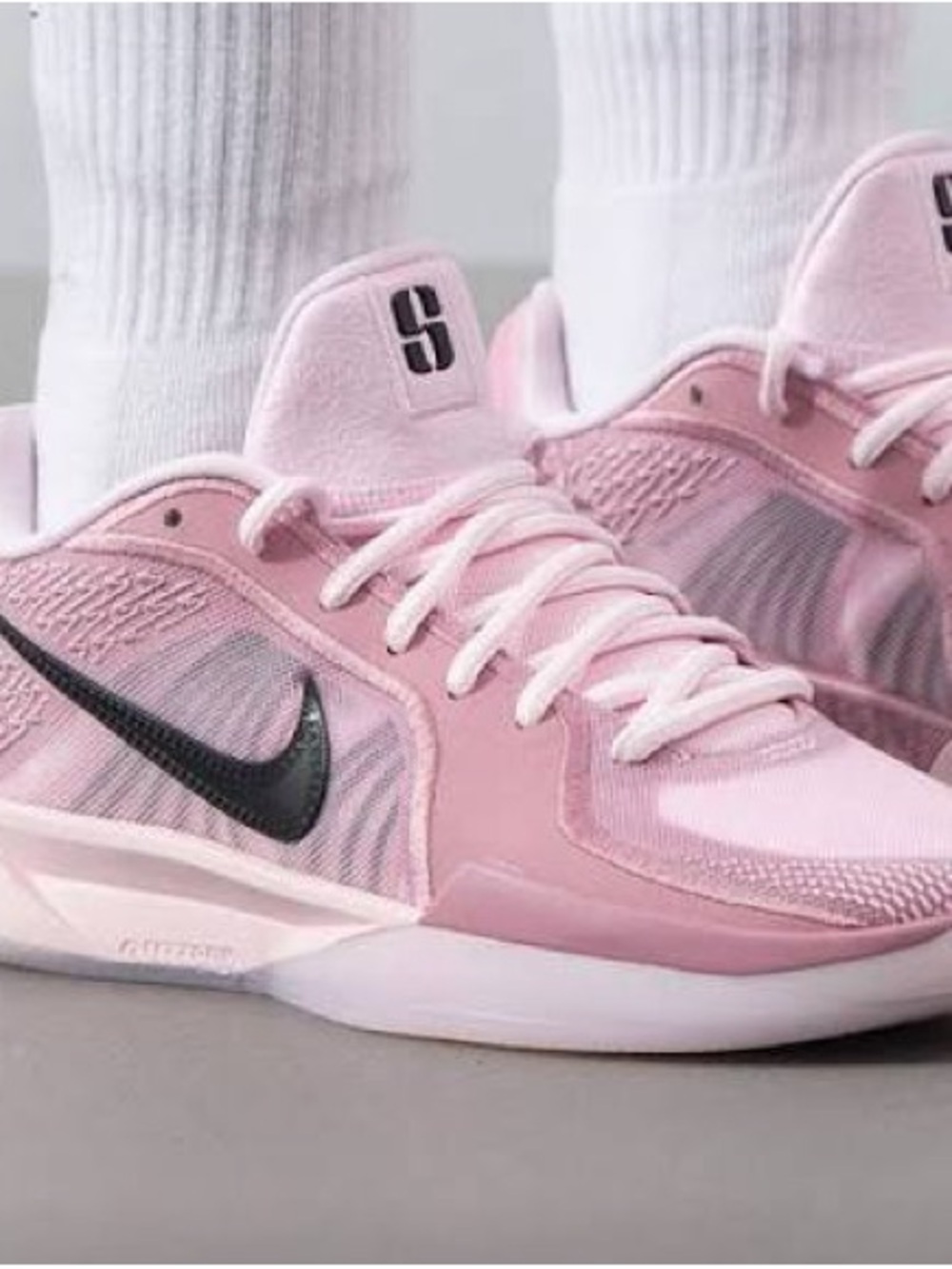 Sabrina 2 Nike Women's Light Pink Low-Top Athletic Sneakers with Black Swoosh
